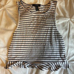 Stripped Cropped Flowy Top